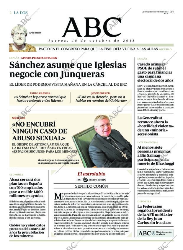 ABC MADRID 18-10-2018 página 2
