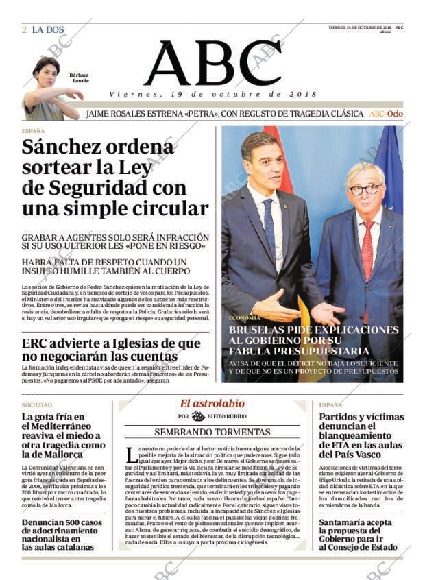 ABC MADRID 19-10-2018 página 2