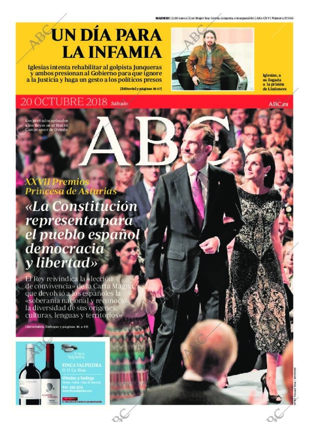 ABC MADRID 20-10-2018 página 1