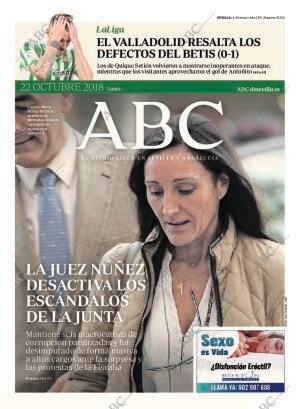 ABC SEVILLA 22-10-2018 página 1