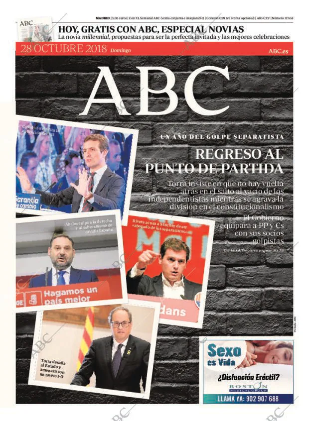 ABC MADRID 28-10-2018 página 1