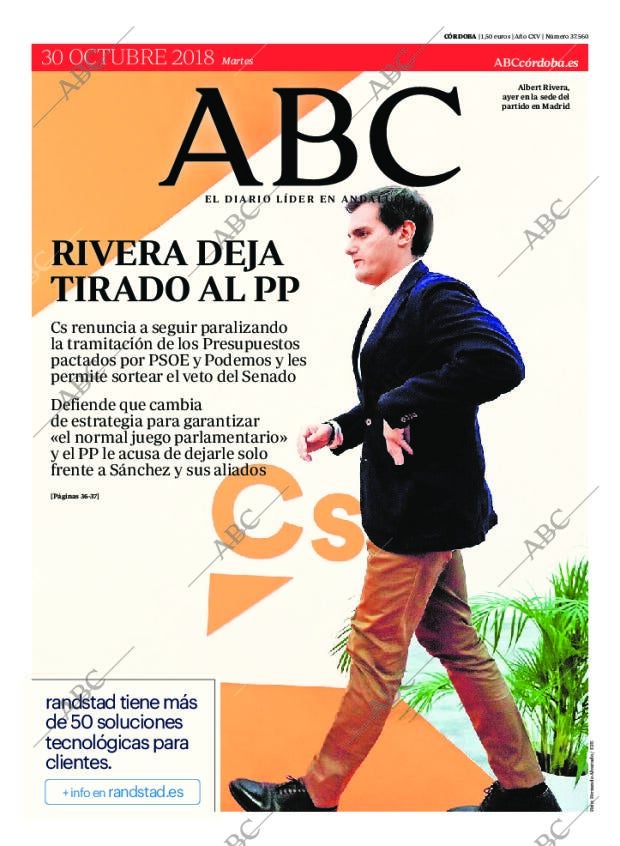 ABC CORDOBA 30-10-2018 página 1