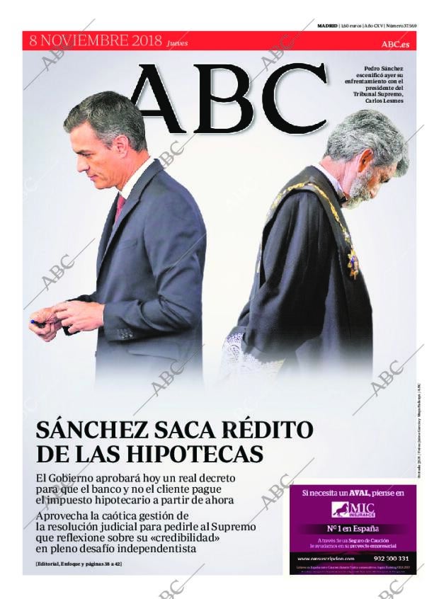 ABC MADRID 08-11-2018 página 1