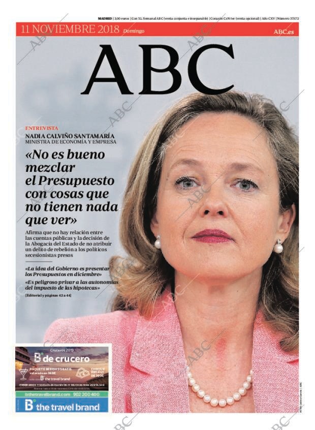 ABC MADRID 11-11-2018 página 1