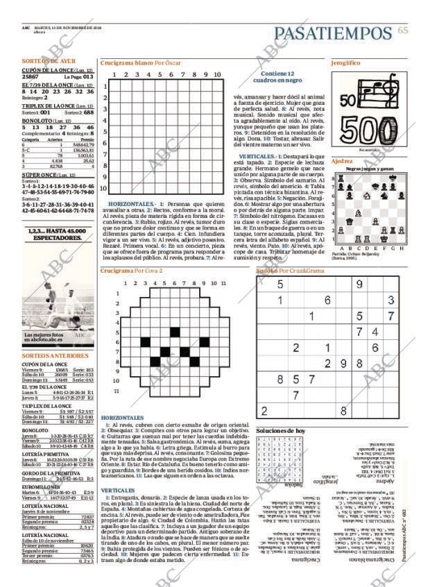 ABC MADRID 13-11-2018 página 65