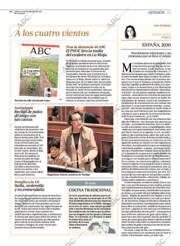 ABC MADRID 15-11-2018 página 15