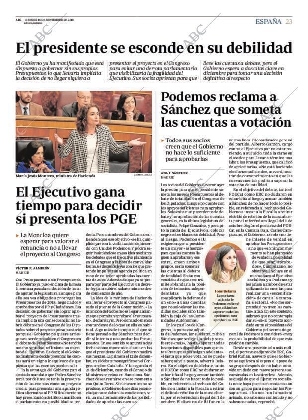 ABC MADRID 16-11-2018 página 23