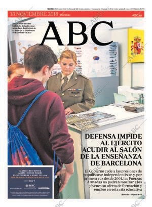 ABC MADRID 18-11-2018 página 1