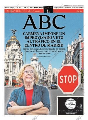 ABC MADRID 30-11-2018 página 1