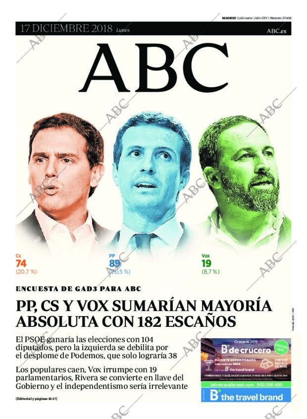 ABC MADRID 17-12-2018 página 1