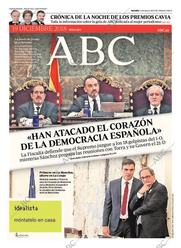 ABC MADRID 19-12-2018 página 1