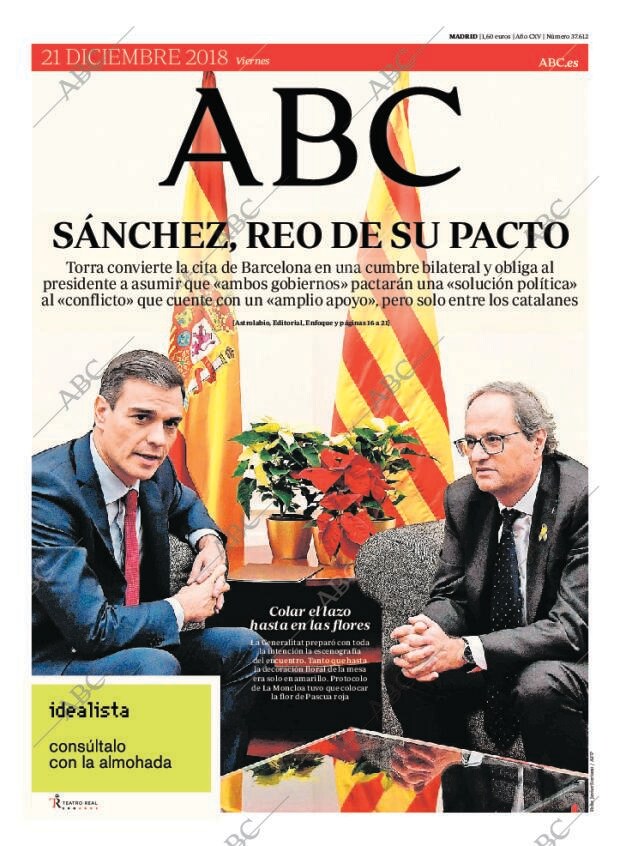 ABC MADRID 21-12-2018 página 1