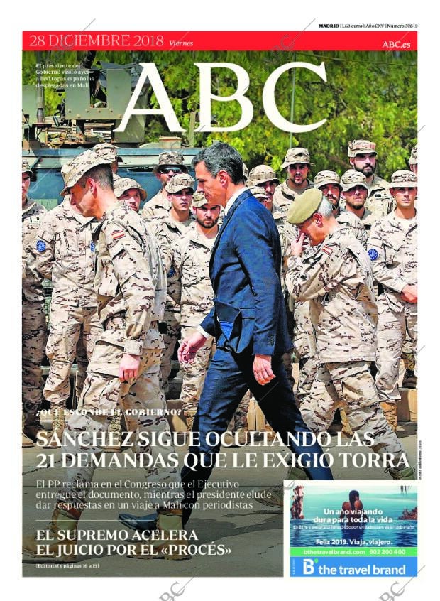 ABC MADRID 28-12-2018 página 1