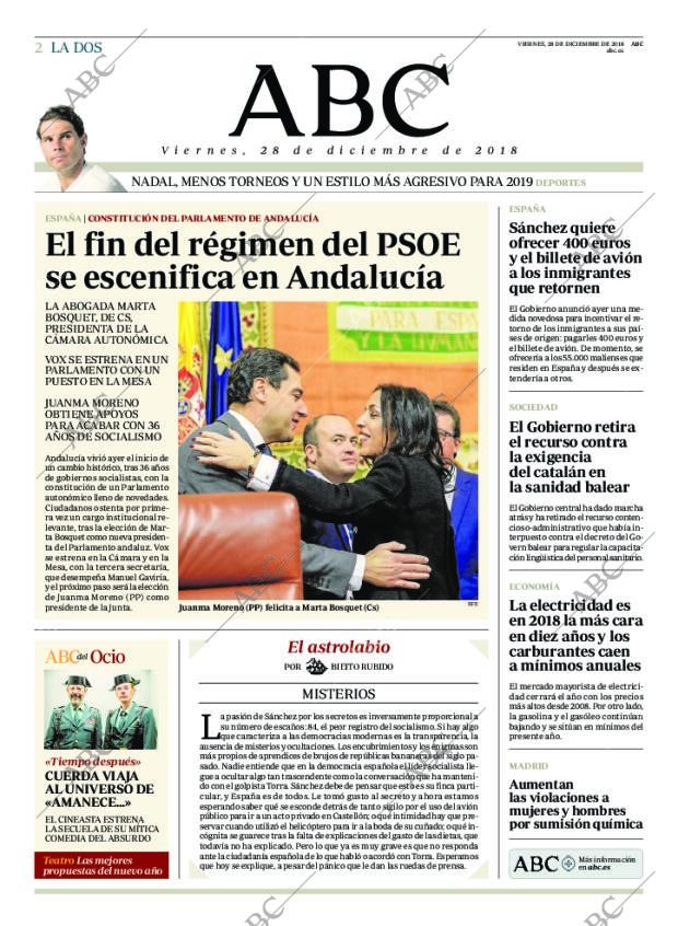ABC MADRID 28-12-2018 página 2