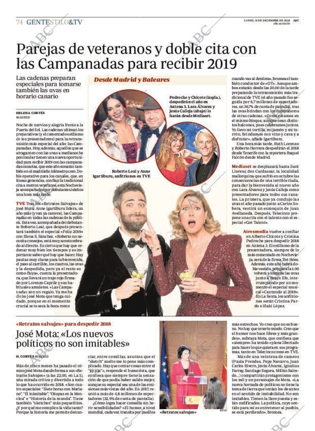 ABC MADRID 31-12-2018 página 74