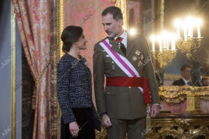 Pascua militar en el palacio real con S.S.M.M. los Reyes don Felipe y doña...