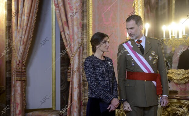 Pascua militar en el palacio real con S.S.M.M. los Reyes don Felipe y doña...