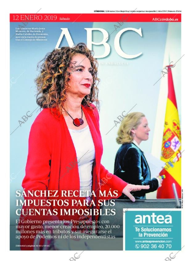 ABC CORDOBA 12-01-2019 página 1