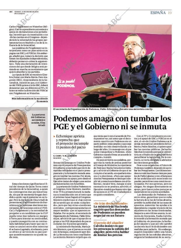 ABC MADRID 12-01-2019 página 19