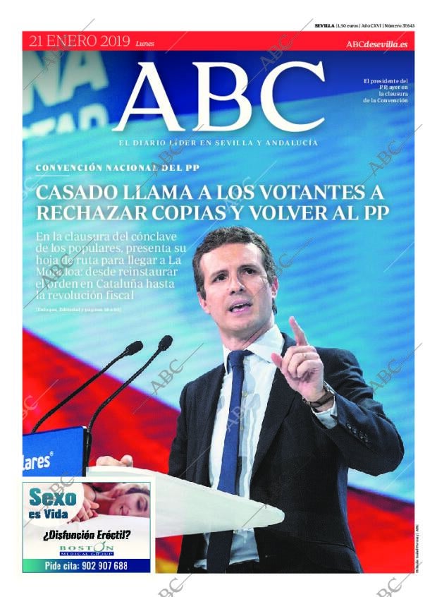 ABC SEVILLA 21-01-2019 página 1