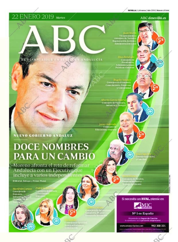 ABC SEVILLA 22-01-2019 página 1