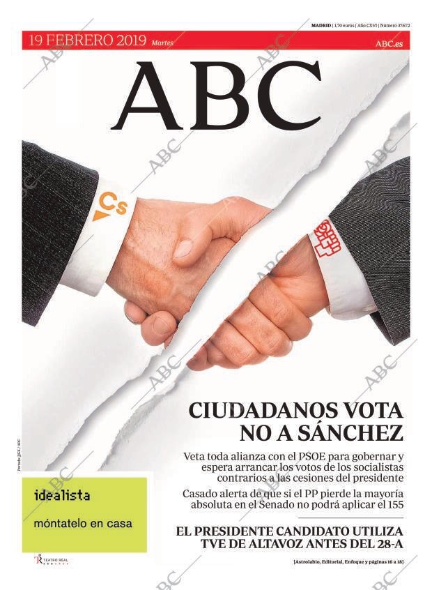 ABC MADRID 19-02-2019 página 1