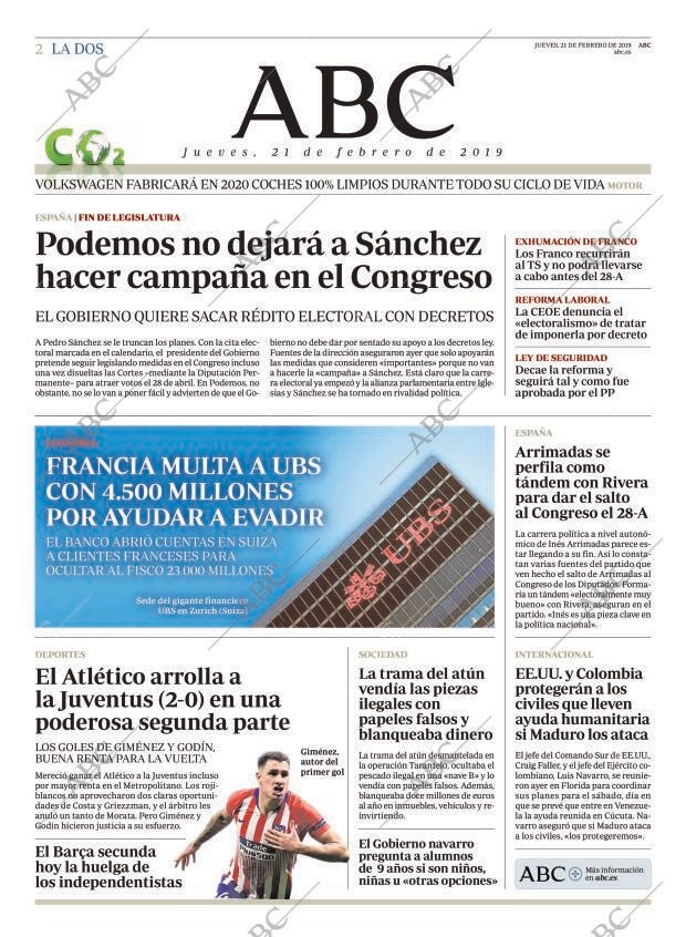 ABC MADRID 21-02-2019 página 2