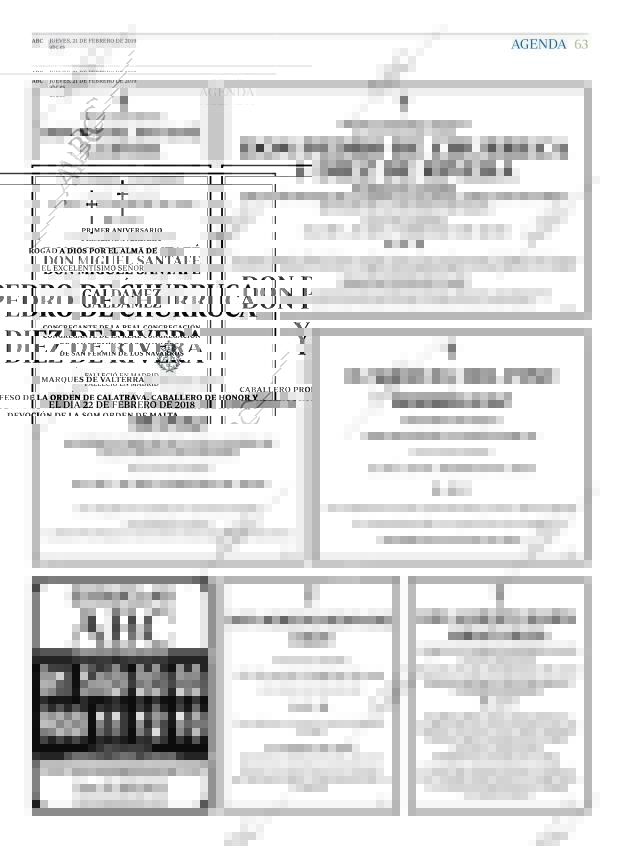 Esquelas Canal 7 Costa Rica Periodico Abc Madrid 21 02 2019 Portada Archivo Abc
