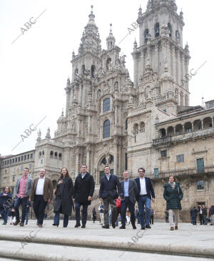 El líder del Partido Popular, Pablo Casado, visitó la ciudad gallega acompañado...