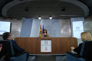 Rueda de prensa de Carmen Calvo, posterior al Consejo de Ministros en el Palacio...