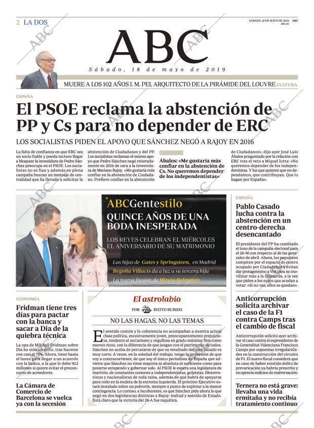 ABC MADRID 18-05-2019 página 2