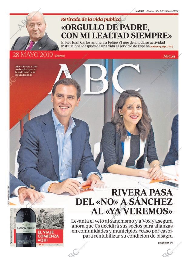 ABC MADRID 28-05-2019 página 1