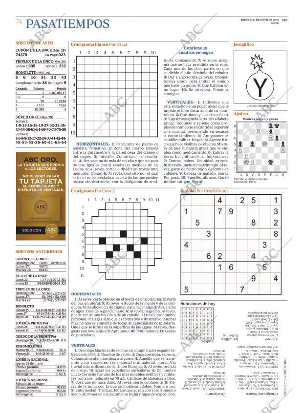 ABC MADRID 30-05-2019 página 74