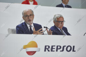 Junta general de accionistas 2019 de Repsol, con el presidente Antonio Brufau y...