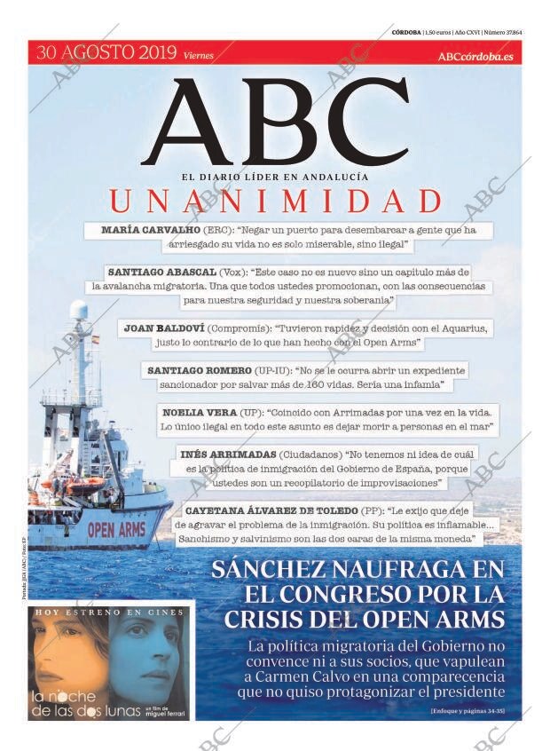 ABC CORDOBA 30-08-2019 página 1