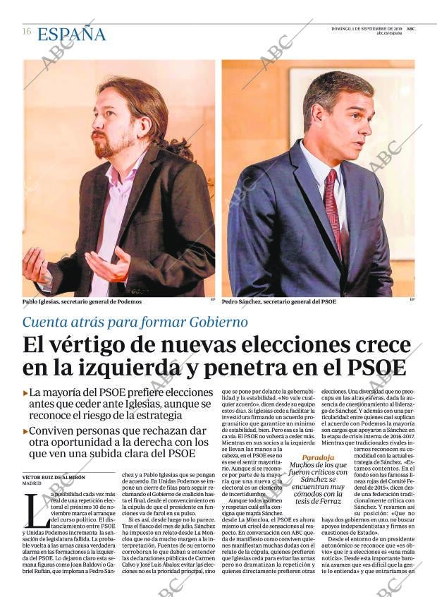 ABC MADRID 01-09-2019 página 16