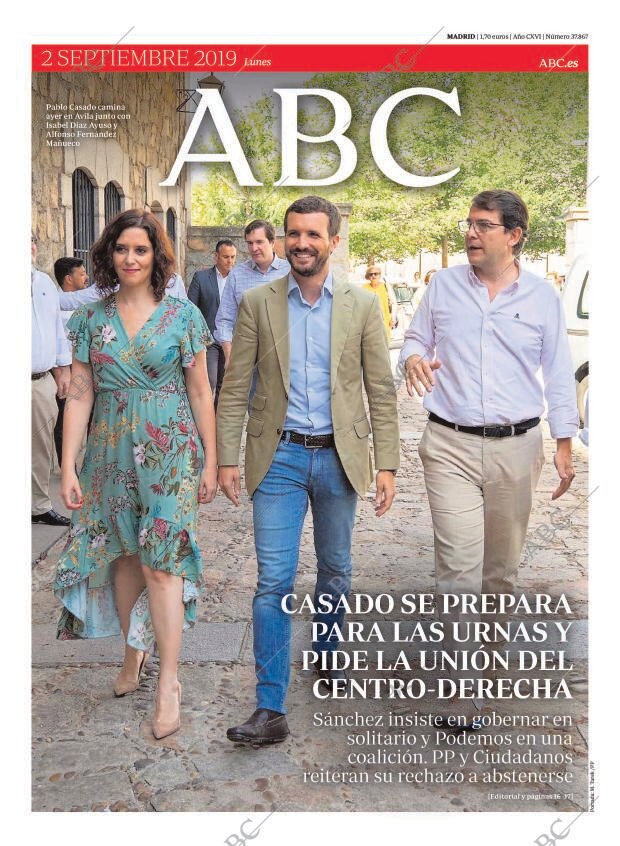 ABC MADRID 02-09-2019 página 1