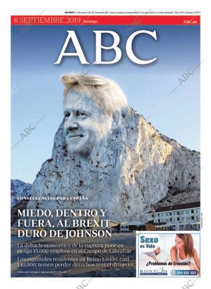 Periódico ABC MADRID 08-09-2019,portada - Archivo ABC