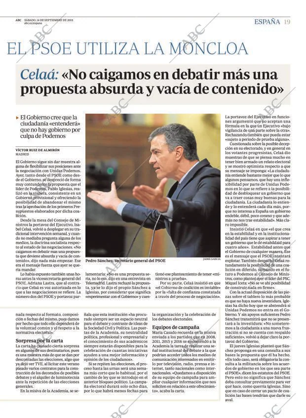 ABC MADRID 14-09-2019 página 19