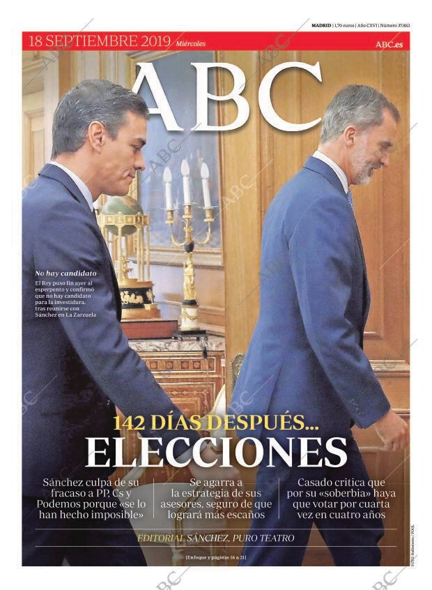 ABC MADRID 18-09-2019 página 1