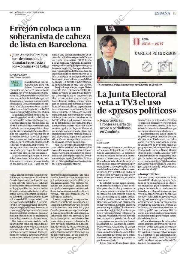 ABC MADRID 09-10-2019 página 19