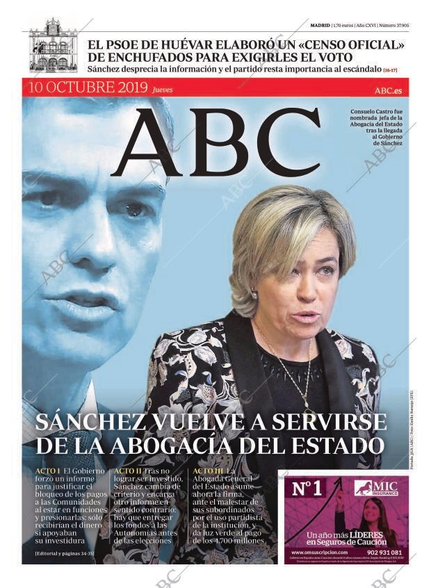 ABC MADRID 10-10-2019 página 1