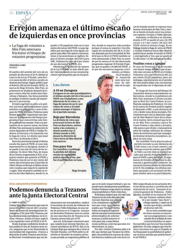 ABC MADRID 10-10-2019 página 20