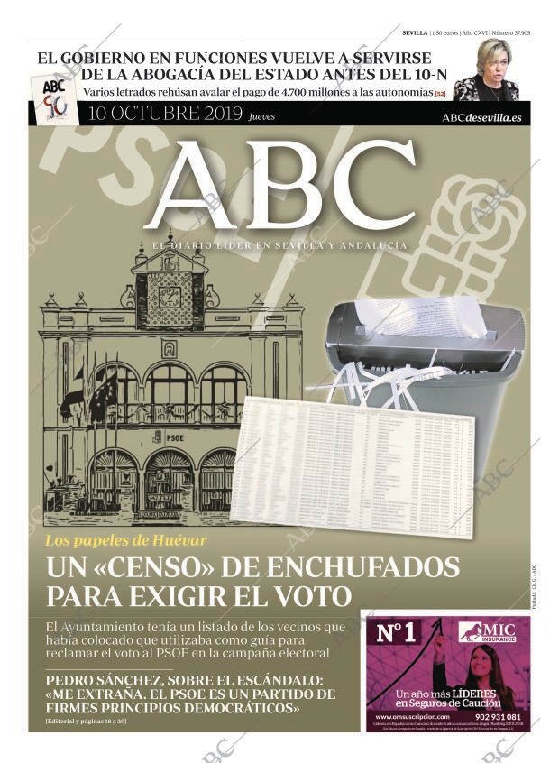 ABC SEVILLA 10-10-2019 página 1