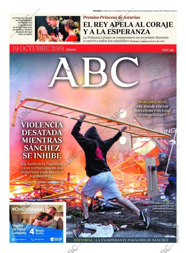 ABC MADRID 19-10-2019 página 1