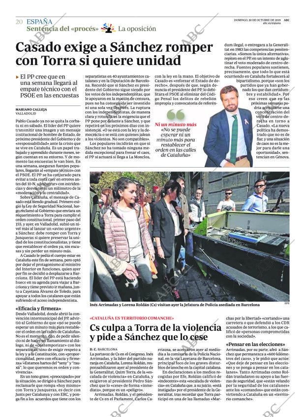 ABC MADRID 20-10-2019 página 20