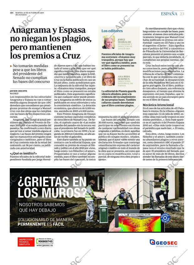 ABC MADRID 22-10-2019 página 23