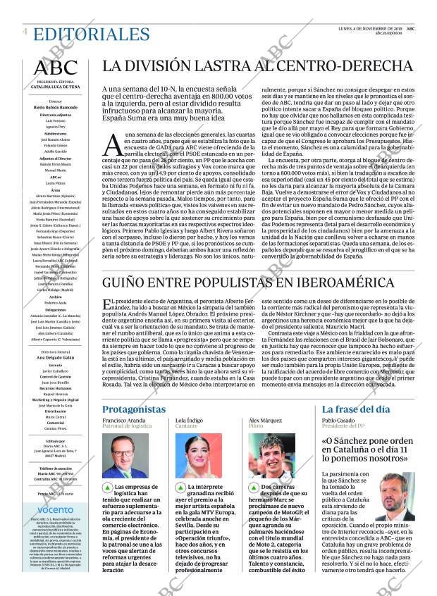 ABC MADRID 04-11-2019 página 4