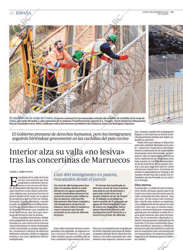 ABC MADRID 09-12-2019 página 22