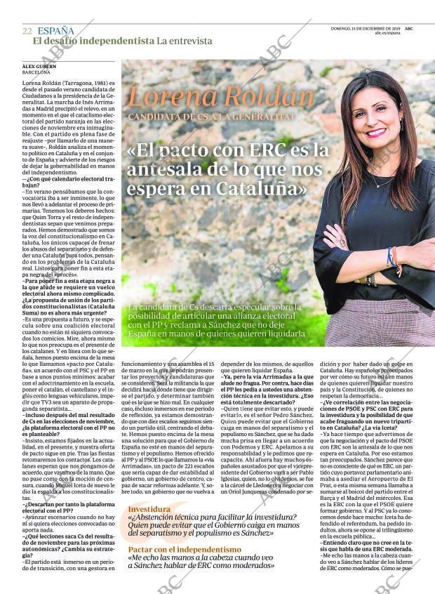 ABC MADRID 15-12-2019 página 22